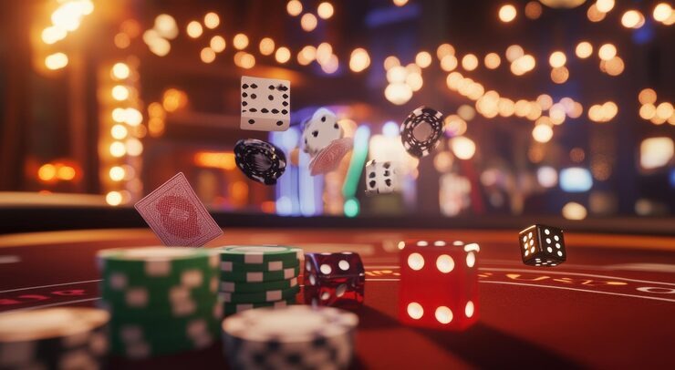 Live Gaple Online dealer table at lunatogel resmi with multiple players seated